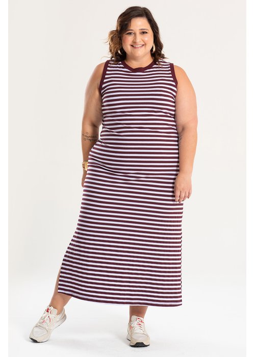 Plus Size Vestido Listrado Ciganinha Vestido Listrado Preto E